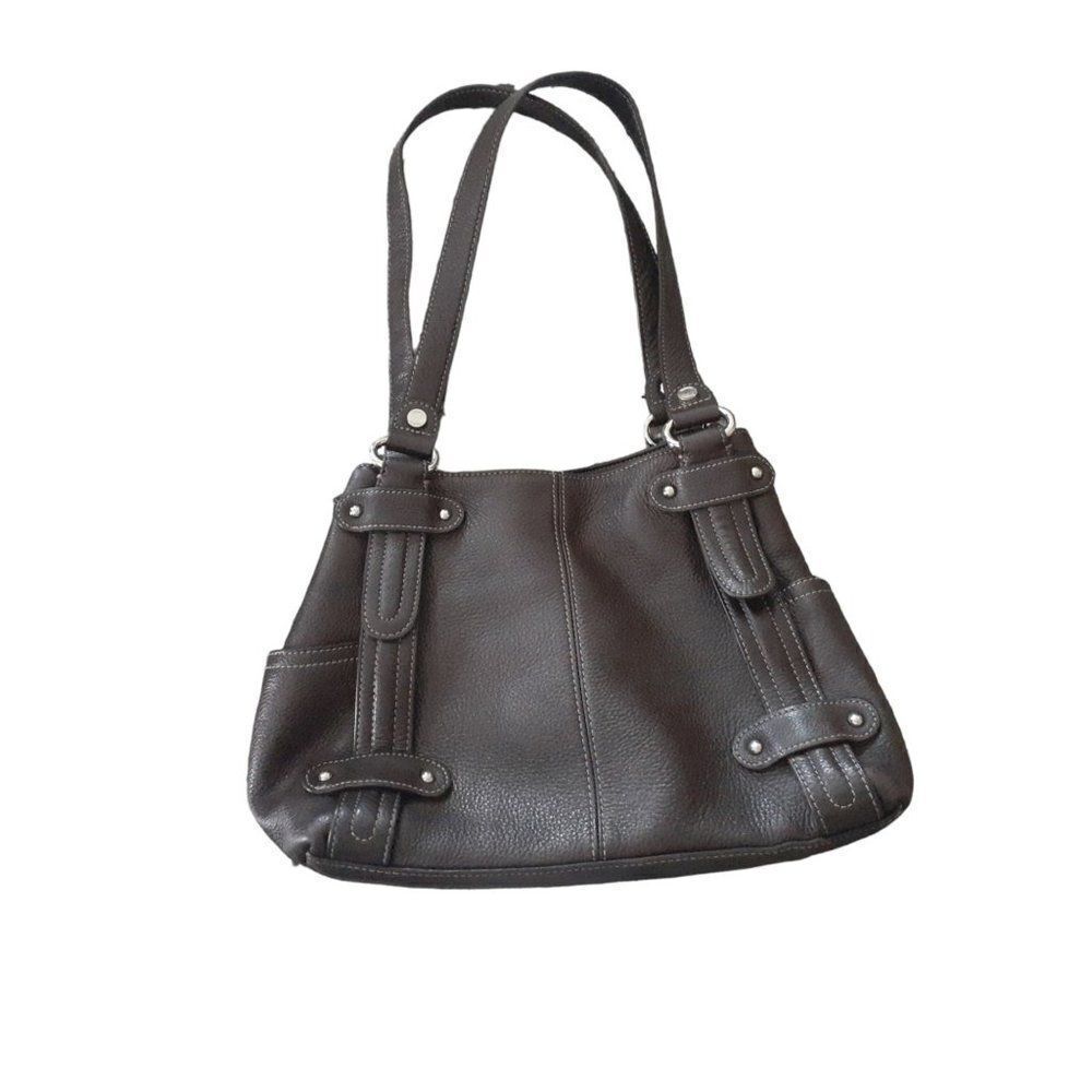 Tignanello 280709 Dark Brown Pebble Leather Purse